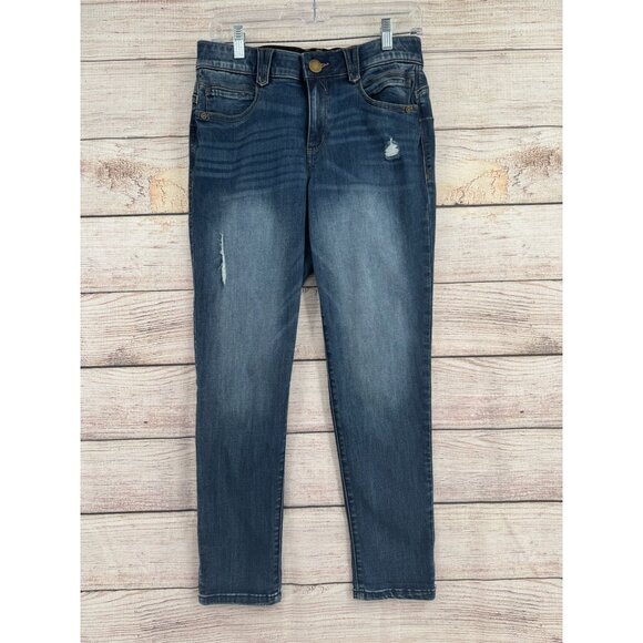 Democracy Ab solution Distressed Ankle Skimmer Jeans Women's Size 8 Blue‎ - Picture 1 of 12